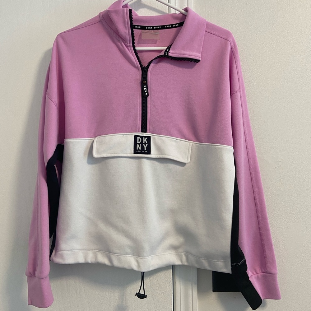 DKNY Sport Pink Pullover with Black Trim